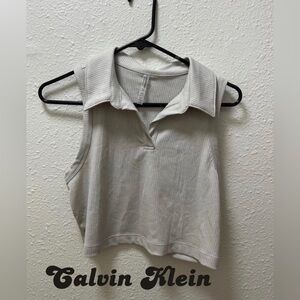 Calvin Klein cropped collar workout tank